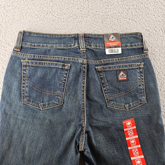 Bulwark FR Jeans Women 10 33x33 Blue High Rise Straight Flame Resistant Curvy - Picture 14 of 16